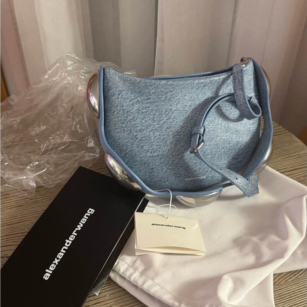 Alexander Wang Light Blue Shoulder Bag with Silver Accents